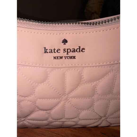 Kate Spade Quilted Light Pink Leather Crossbody Bag with Chain Strap NWT - Picture 6 of 9